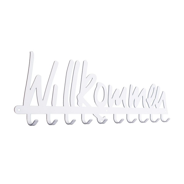 Wieszak ścienny Willkommen biały - Intesi